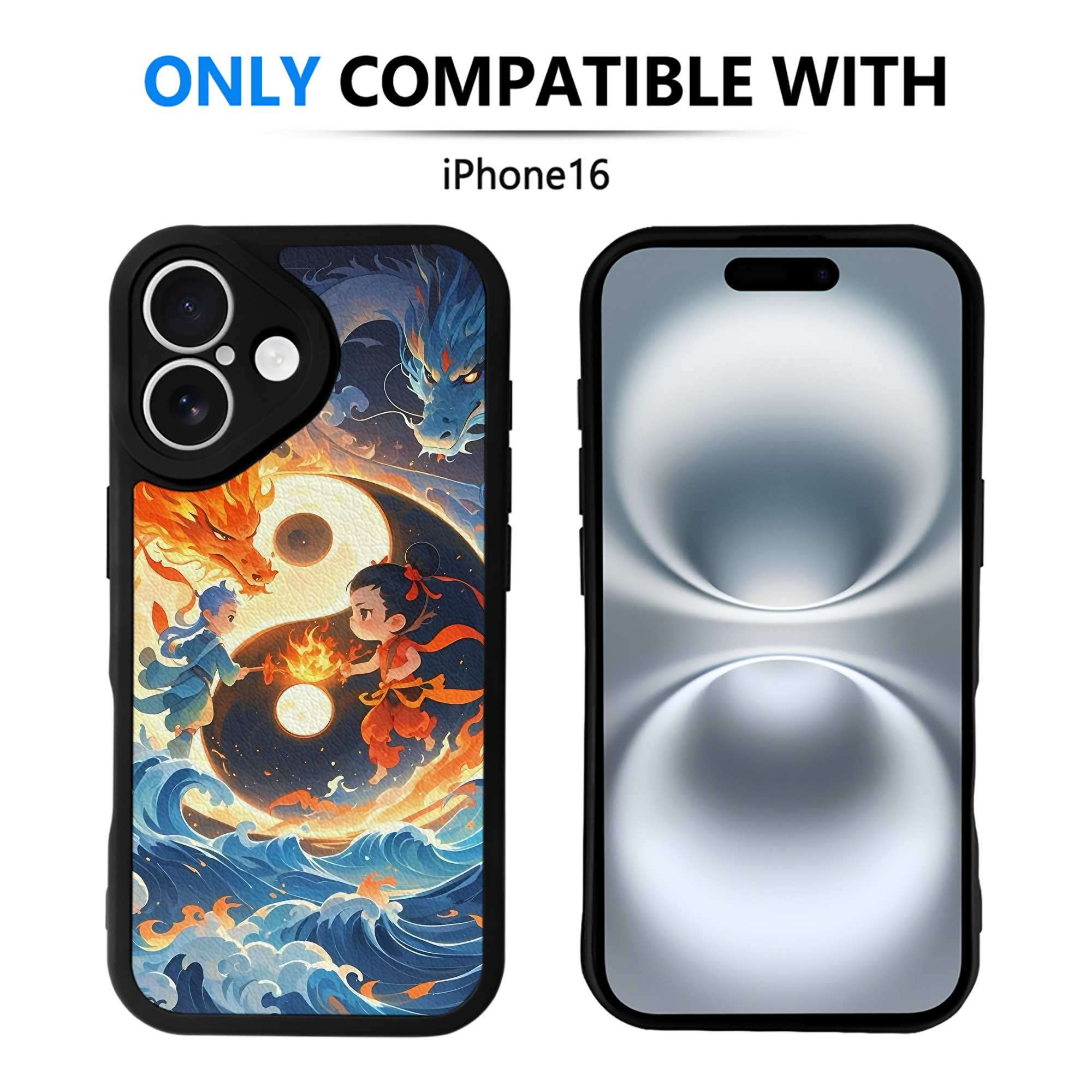 （画像用） Ne Zha 2 ナタ 魔童の大暴れ 【iPhone 16シリーズ対応】シリコンスマホケース（レザー調） 材質：シリコン
